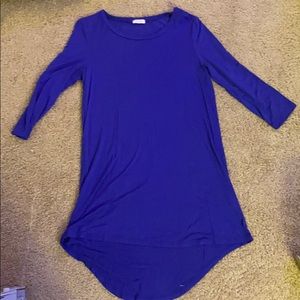 blue tobi high low 3/4 sleeve dress